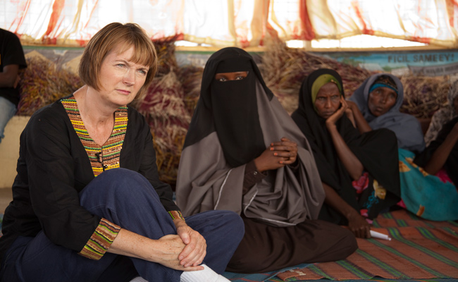 Harriet Harman at Dadaab, listening to the experiences of Somali women refugees.