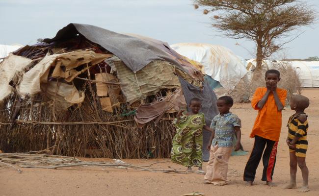 Newly arrived refugee children in Dadaab.