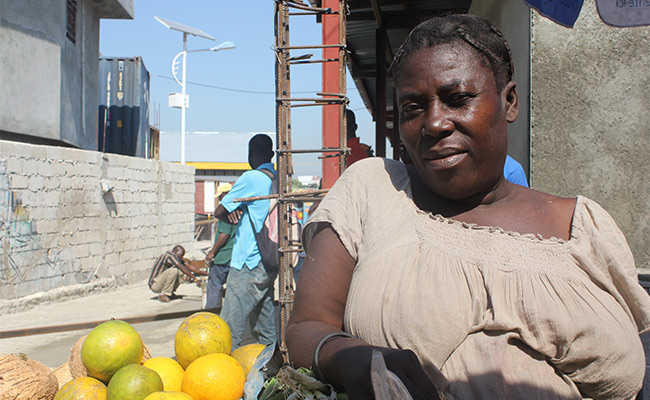 Josette Dorleans, 56, is a well-known trader in her neighbourhood in Delmas 19