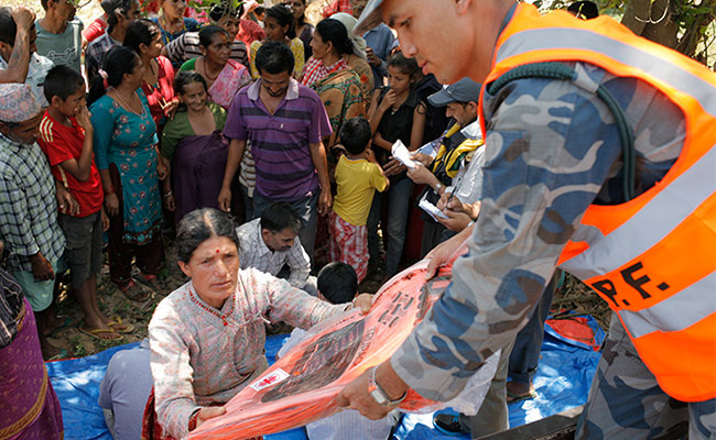 A distribution of tents and tarpaulins to the victims of the earthquake in Kavrepalanchowk district