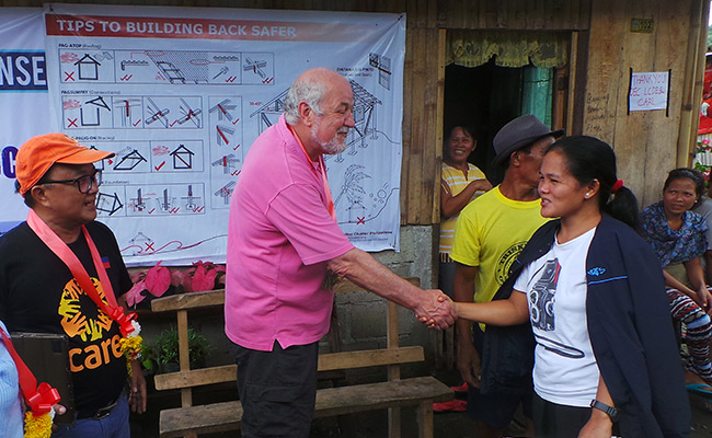 Clive Jones, DEC Chair, visits CARE International shelter project in Philippines