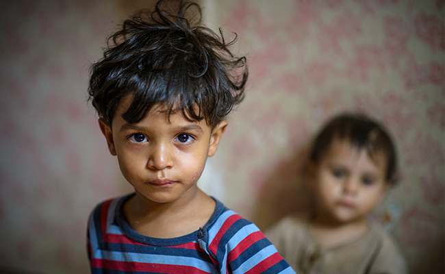 Syrian children living in Jordan neighborhoods