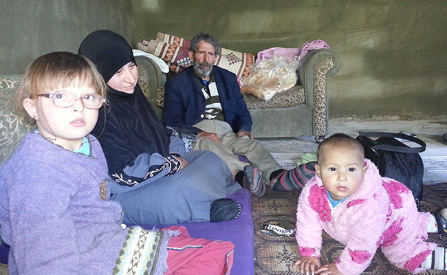 Syrian refugee family living in Lebanon